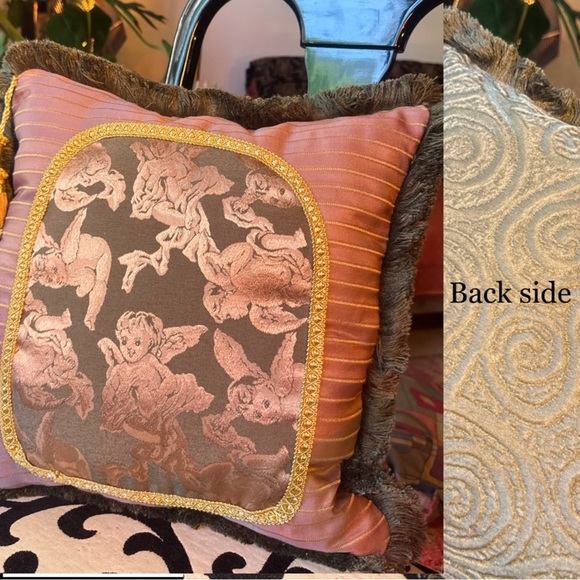 Violet and Green Accent Pillow - Luxury - Antique Pulse of Gaia